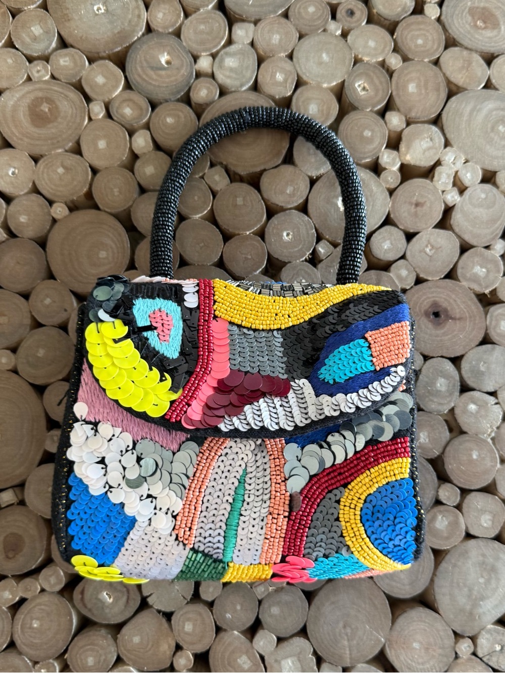 NWOT Picasso Bag- Colorful Beaded Handbag